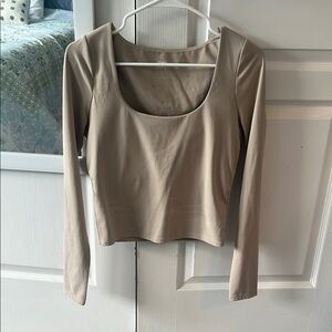 PacSun Tan Fitted Long Sleeve Bodysuit